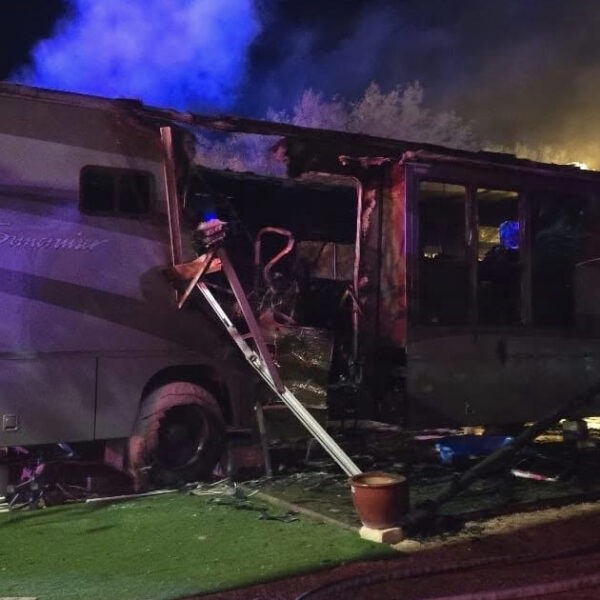 Fire Destroys Motor Home Near I-10 Interchange