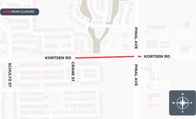 Casa Grande Kortsen Rd. Closures Begin October 16…