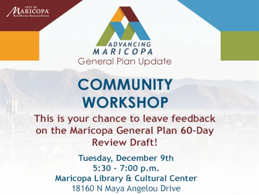 Maricopa General Plan Update: Workshop Set for Dec.…