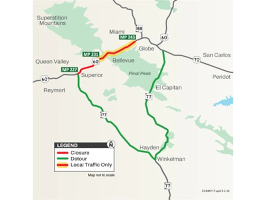 US 60 Closures Between Superior&hellip;