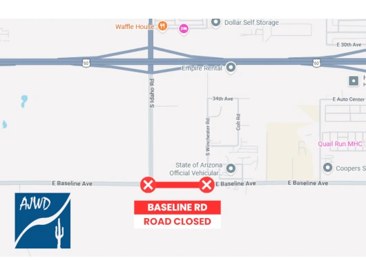 Apache Junction Water Main Break Shuts Down Baseline Road