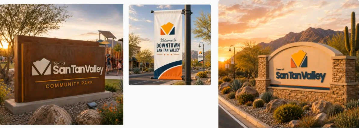 Primary logo on town signage