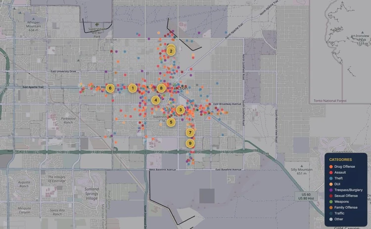 2024 Apache Junction prosecution map