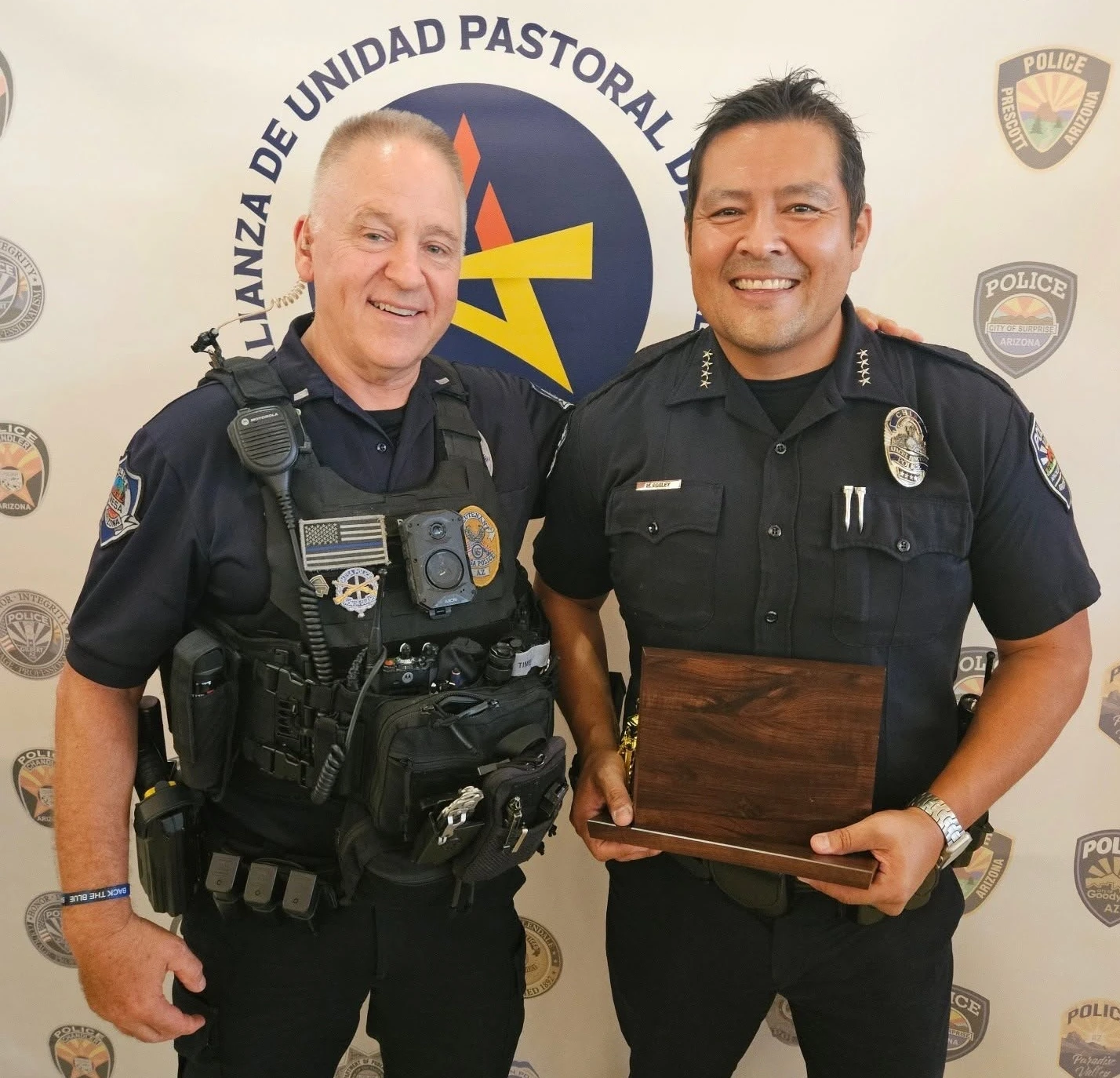 Councilmember Bryan Soller and Apache Junction Police Chief Michael Pooley