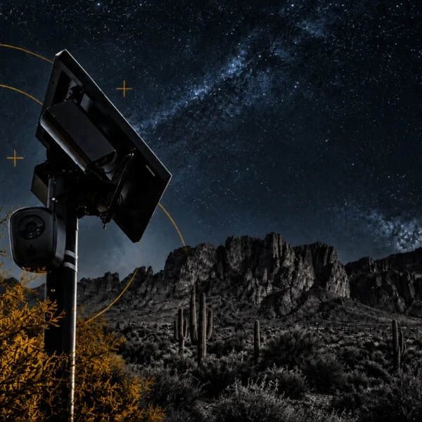 Flock camera with an Apache Junction desert backdrop.