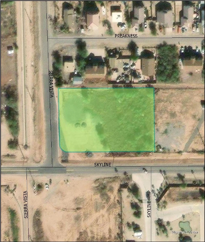 Aerial view of the Skyline Park draft site at the corner of Skyline and Sierra Vista in San Tan Valley